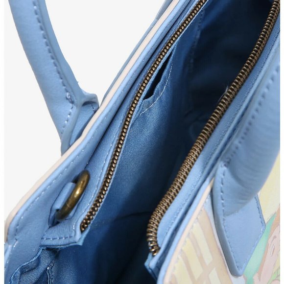 Loungefly Disney Peter Pan Satchel Peter Wendy Kiss Characters Purse Handbag - Picture 4 of 4